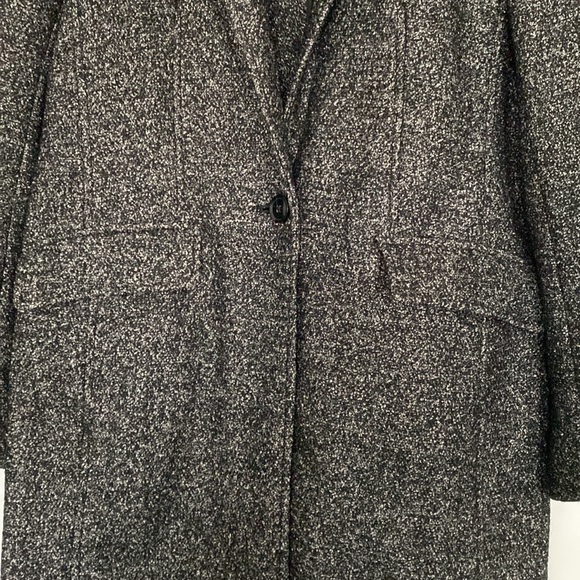 Banana Republic Factory long wool/poly coat. Black gray heather. Size S. EUC - Picture 4 of 8
